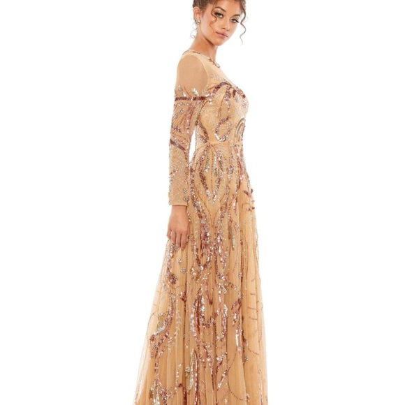 MAC DUGGAL EMBELLISHED ILLUSIONIST GOWN SIZE 8 - Picture 3 of 7